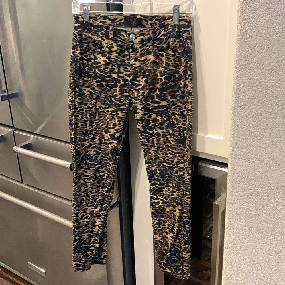 Jen7 by 7 for All Mankind Printed Ankle Skinny Jeans, Golden Leopard, size 4